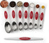 Spring Chef Red Stainless Steel Magnetic Measuring Spoons Set of 8 with Leveler, Kitchen Gadgets for Baking & Cooking