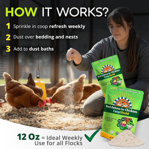 (12 oz) Buff Clucks Dust Bath Herb Blend for Chickens - Keep Feathers Clean & Healthy - Food Grade, Natural Nesting Box