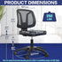 KIZECK Armless Office Desk Chair No Arms with Back Support Rolling Wheels for Home Study Work