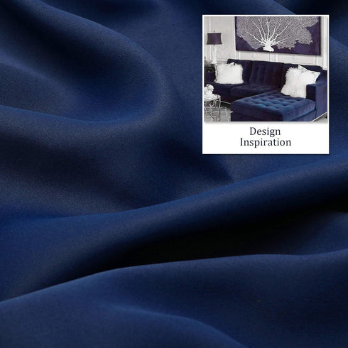 34 Inch, Grommet 34" 54" 2 DUALIFE Navy Blue Kitchen Curtains, Short Blackout Curtains for Kids Bedroom Play Room