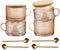 Amber Vintage Glass Coffee Mugs gifts for women, 14 Oz Set of
