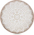Hanobe Decorative Coffee Table Tray: Round Wood Trays for Boho Home Decor