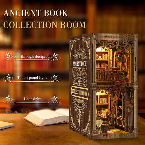 Cuiwos 3D Book Nook Kit - (Classic Edition) - Nook Tales DIY Miniature Wooden Puzzle | Vintage Book Collection Room