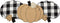 Elrene Home Fashions Burlap and Check Pumpkin Centerpiece Table Runner, 13" x 36", Black and White