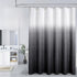 MitoVilla Black Ombre Shower Curtain Set with Hooks, Waves Textured Fabric Shower