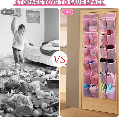 12 2-Pack GOMAJI Over the Door Hanging Shoe Organizer, Large Pockets