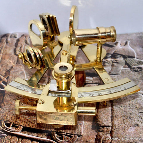 Humaira Nautical 4" Solid Brass Sextant, Nautical Working Instrument, Maritime Gift
