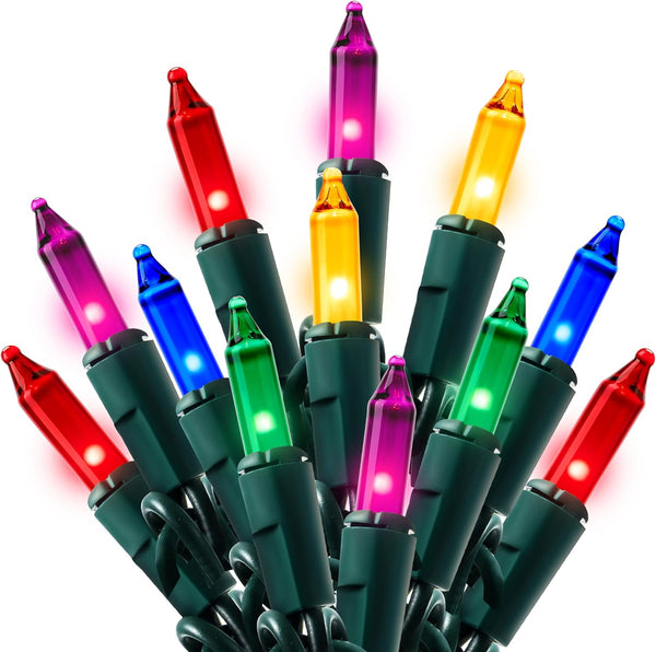 Joiedomi Multicolor Christmas String Lights,100 Count 21.4FT Christmas Fairy Tree Lights Plug