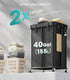2 Laundry Hamper with Wheels, Rolling Laundry Basket with Metal Frame and Removable Bag, Double Laundry Hamper Section