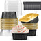 Mini Cake Pans with Lids, 10oz, 40 Pack Aluminum Foil Square Cupcake Liners for Baking, Disposable