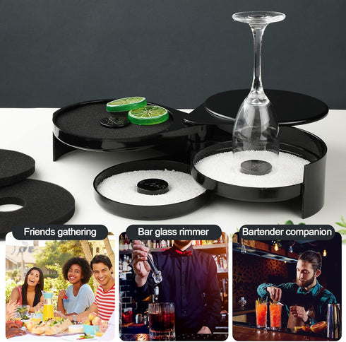 Rimmer Rimmer Rimmer Rimmer Black(16 Treela Bar Sponges Replacement Glass Sponges Margarita Salt Sponges Cocktail Glass