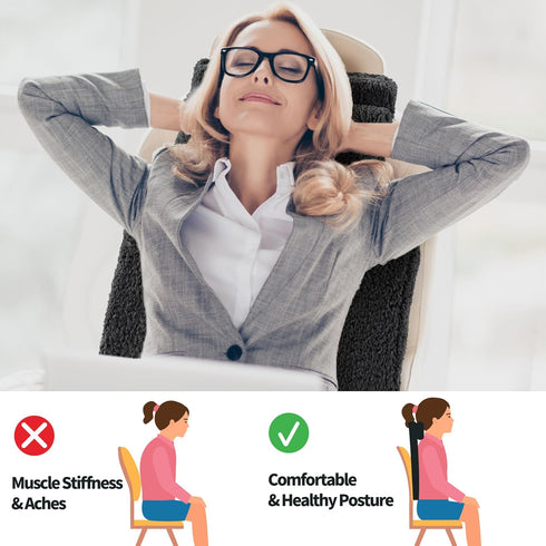 HOMBYS Sherpa Fleece Lumbar Support Pillow with Headrest for Recliner,Memory Foam Chair Cushion for Back Pain,Big High