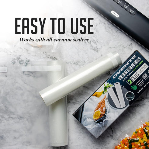 OVENTE Vacuum Sealer Roll 11” x 16”, Heavy Duty BPA-Free for Airtight Food Storage, Meal Prep, Pack of 2
