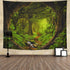 Tushelia Forest Tapestry - Psychedelic Tree Cave Tapestries for Bedroom Decor, Fantasy Nature Landscape