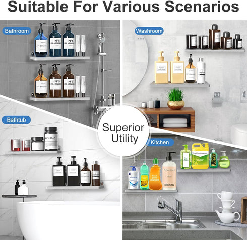 Quick Drying Stone Shower Caddy, 2 Pack Diatomite Tray for Kitchen Soap Dish and Hand Soap Holder