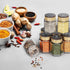 Set 18 100 Vetacsion of Magnetic Glass Spice Tins with Preprinted Seasoning Label Stickers (Include Black Metal