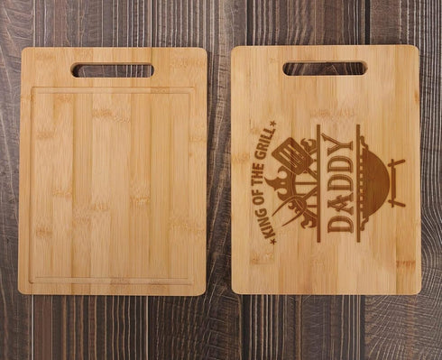 King Of The Grill Cutting Board, Daddy Griller Gift, Best Daddy Cutting Board