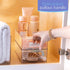 Plastic Food Storage 2 Pack Clear Container Bin with Handles for Kitchen, Pantry, Refrigerator, Stackable 10”x6”x3”