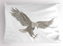 Lunarable Eagle Pillow Sham, 36" X 20", Pale Grey - Decorative Standard King Size Printed Pillowcase of USA National