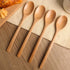 Wooden Spoons 6PCS, 9 Inch Long Handle Spoon for Eating, Mixing, Stirring, Japanese Style Home Kitchen Cooking