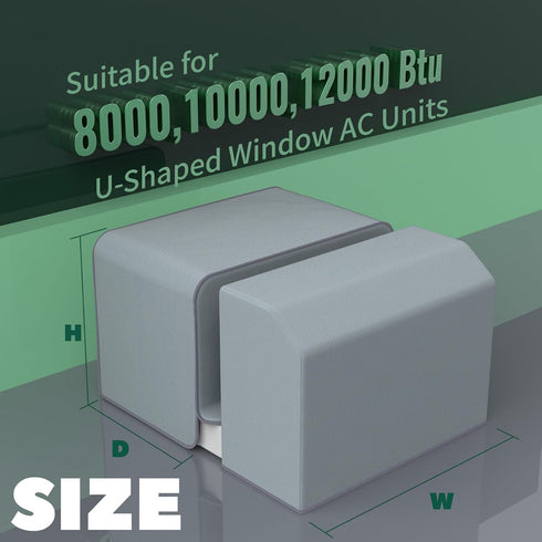 Window Air Conditioner Cover Kit for U-Shape AC, Magnetic Easy Install, 2 Covers, 3 Layers Insulated