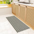 Striped Outdoor Front Door Mat 24"x51", Washable Black and White Rug Runner, Reversible Foldable Doormat