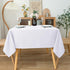 Biscaynebay Fabric Square Tablecloths 54x54 Inches, White Water Resistant Table Cloth for Dining and Parties