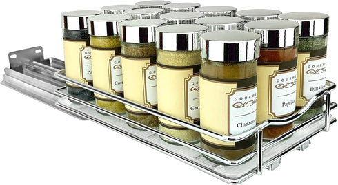 6-3/8 inch 1 LYNK PROFESSIONAL Pull Out Spice Organization for Cabinets - Wide Spice Rack for Inside Cabinets, Slide