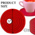 8PCS Red Handmade Cotton Round Woven Coasters - Absorbent Braided Cup Mats for Drink Home Kitchen Heat-Resistant