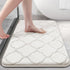 OLANLY Memory Foam Bath Mat Rug, Ultra Soft Non Slip Absorbent Bathroom Carpet, 24x16 Ivory