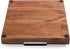 BIRDROCK HOME Wooden Serving Tray with Handles - Farmhouse Decor - Square Top Breakfast Trays - Tea Cheese Board