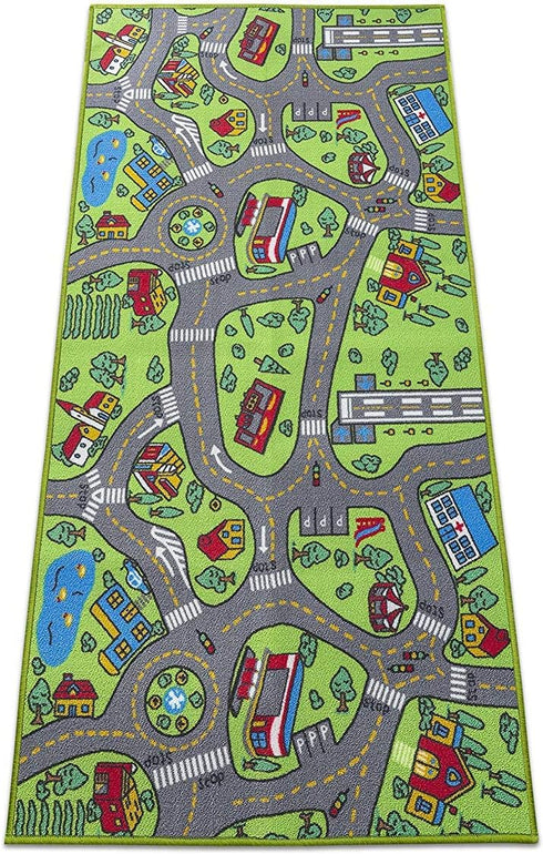 Amy & Delle 80" 40" Kids Rugs Carpet Giant Large x Playmat City Life - Learn & Have Fun Safe! Children's Educational