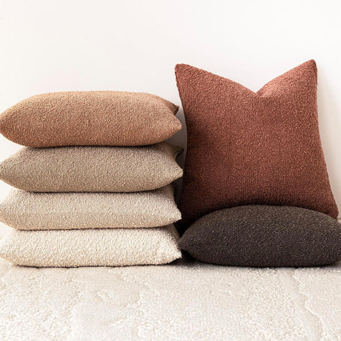 Cozy 22x22 Inch,1PC,Dusty Foindtower Decorative Textured Boucle Throw Pillow Covers Accent Solid Pillow Cases Neutral