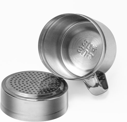 Large Stainless Steel Salt and Pepper Shakers Set, 14 OZ Spice Shaker with Lid and Handle, 127 Holes, 2 Pieces