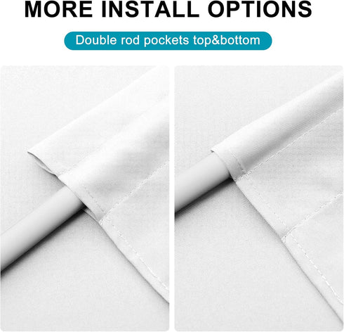 Hiasan French Door Curtains for Small Window, Rod Pocket Semi Sheer Privacy Curtains, 1 Panel White, 52 x 40 Inch