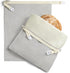 BRONYPRO Reusable Beeswax and Linen Bread Bags with Zipper, 2-Pack Waxed Bread
