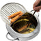 Yopay 304 Stainless Steel Deep Fryer Pot, Tempura Fryer with Thermometer and Lid, Japanese Style, 2.2L