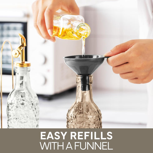 2 Pack- 17oz COOK WITH COLOR Glass Olive Oil Bottle Dispenser - Oil and Vinegar Cruet - Olive Oil Carafe Decanter