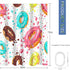 Colorful Donuts Shower Curtain Sets with Hooks, Pink Chocolate Lemon Blue Mint Glaze on White, Waterproof Bathroom Decor