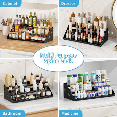 3-Tier, Countertop, BOIVSHI Spice Organizer, Spice Rack for Expandable Spice Organization for Cabinet Expandable Width