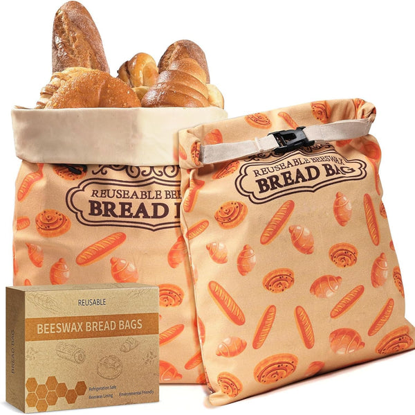 1 Pack Beeswax Bread Bags for Sourdough Homemade Bread, XL Cotton Lining