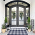 SEEKSEE Cotton Buffalo Plaid Rug 27.5"x43" Navy Blue and White Checked Washable Doormats for Indoor Outdoor
