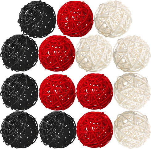 Yaomiao 15 Pieces Wicker Rattan Balls, Decorative Orbs for Craft, Party, Wedding Table Decoration