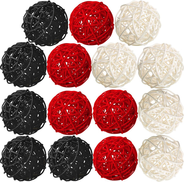 Yaomiao 15 Pieces Wicker Rattan Balls, Decorative Orbs for Craft, Party, Wedding Table Decoration