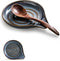 Spoon Holder, Cooking Spoon Rest for Utensils, Large Spoon Holder with Handle for Easy Grip, Gray and Blue
