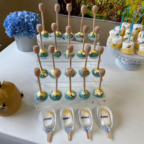 50 (6 inch) Pcs Wooden Honey Dipper Stick Collecting Dispensing Drizzling Jam Portable Wedding Party
