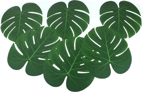 Hopeak Artificial Palm Leaves - 24 Pieces Large Leaves for Hawaiian Luau Party Decorations