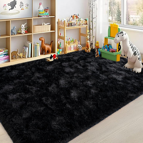 Lairep 5x7 Large Area Rugs for Living Room Bedroom, Feet Black Fluffy Shag Rugs, Ultra Soft Shaggy Plush Fuzzy Modern