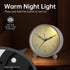 Analog Alarm Clock, 4 inch Super Silent Non-Ticking Clock with Night Light, Battery Operated, Cream Decor for Bedroom