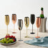 Oak & Steel 4 Silver Stainless Steel Champagne Flutes with Gift Box, 284 ml - Elegant & Unbreakable for Outdoor Parties
